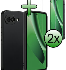 BASEY. BASEY. Google Pixel 10a Hoesje Siliconen Met 2x Screenprotector - Zwart