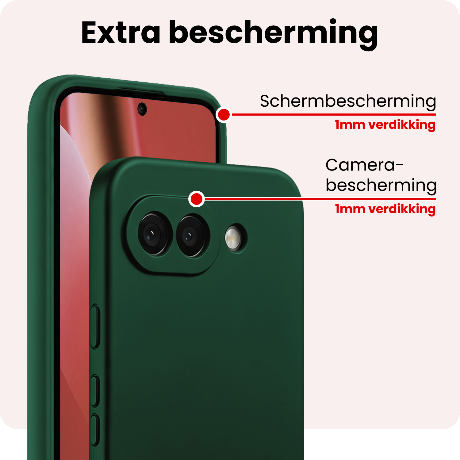 NoXx NoXx Google Pixel 10a Hoesje Siliconen - Donkergroen