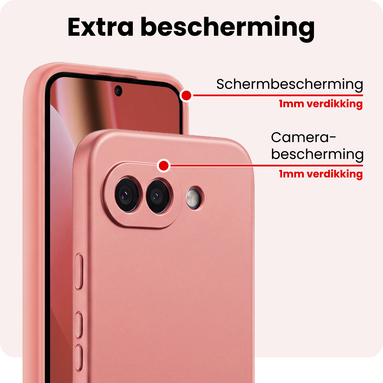 NoXx NoXx Google Pixel 10a Hoesje Siliconen - Lichtroze