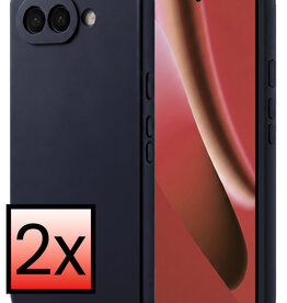 NoXx NoXx Google Pixel 10a Hoesje Siliconen - Donkerblauw - 2 PACK