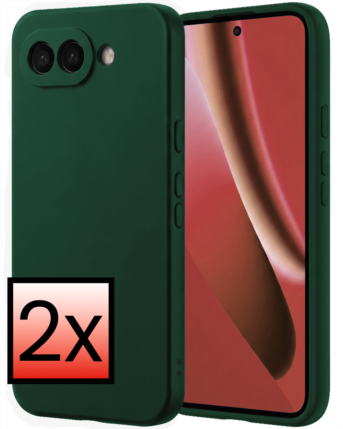 NoXx NoXx Google Pixel 10a Hoesje Siliconen - Donkergroen - 2 PACK