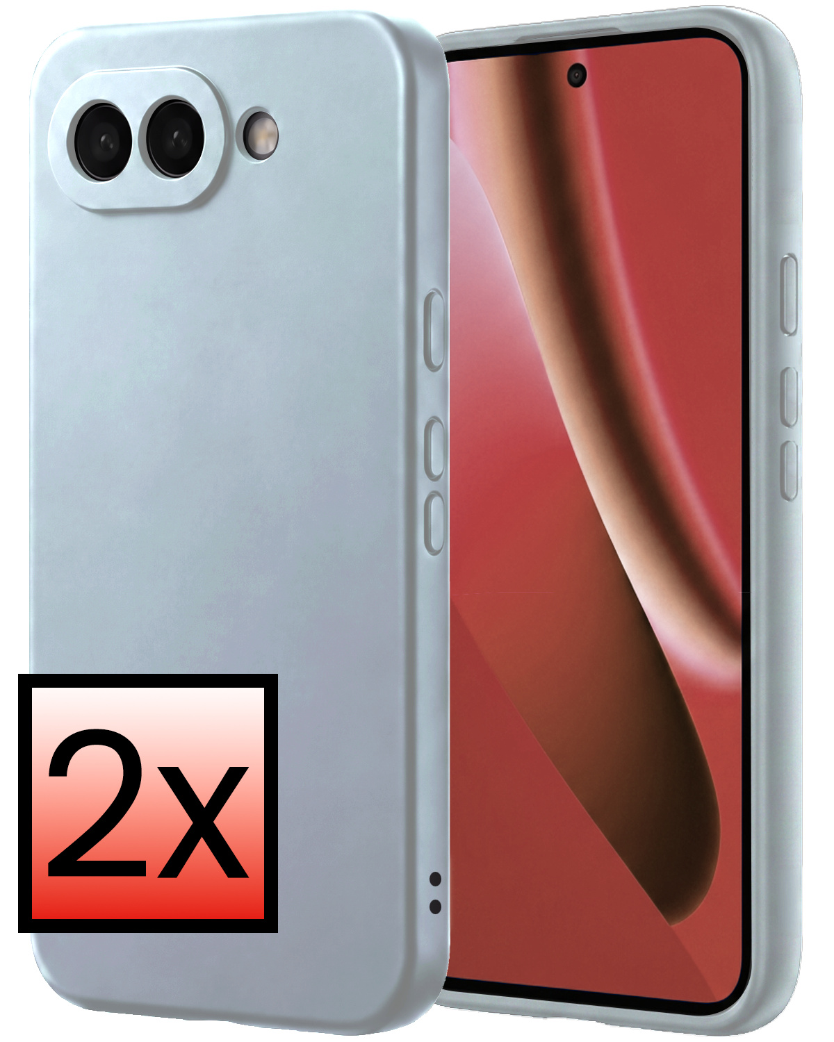 NoXx NoXx Google Pixel 10a Hoesje Siliconen - Lichtblauw - 2 PACK