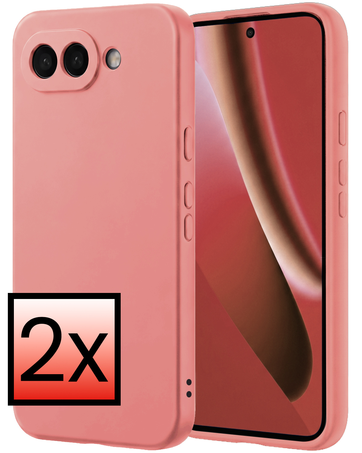NoXx NoXx Google Pixel 10a Hoesje Siliconen - Lichtroze - 2 PACK