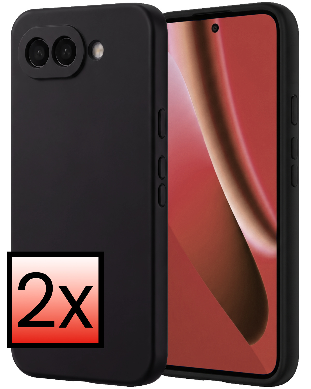 NoXx NoXx Google Pixel 10a Hoesje Siliconen - Zwart - 2 PACK