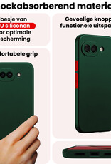 NoXx NoXx Google Pixel 10a Hoesje Siliconen Met Screenprotector - Donkergroen