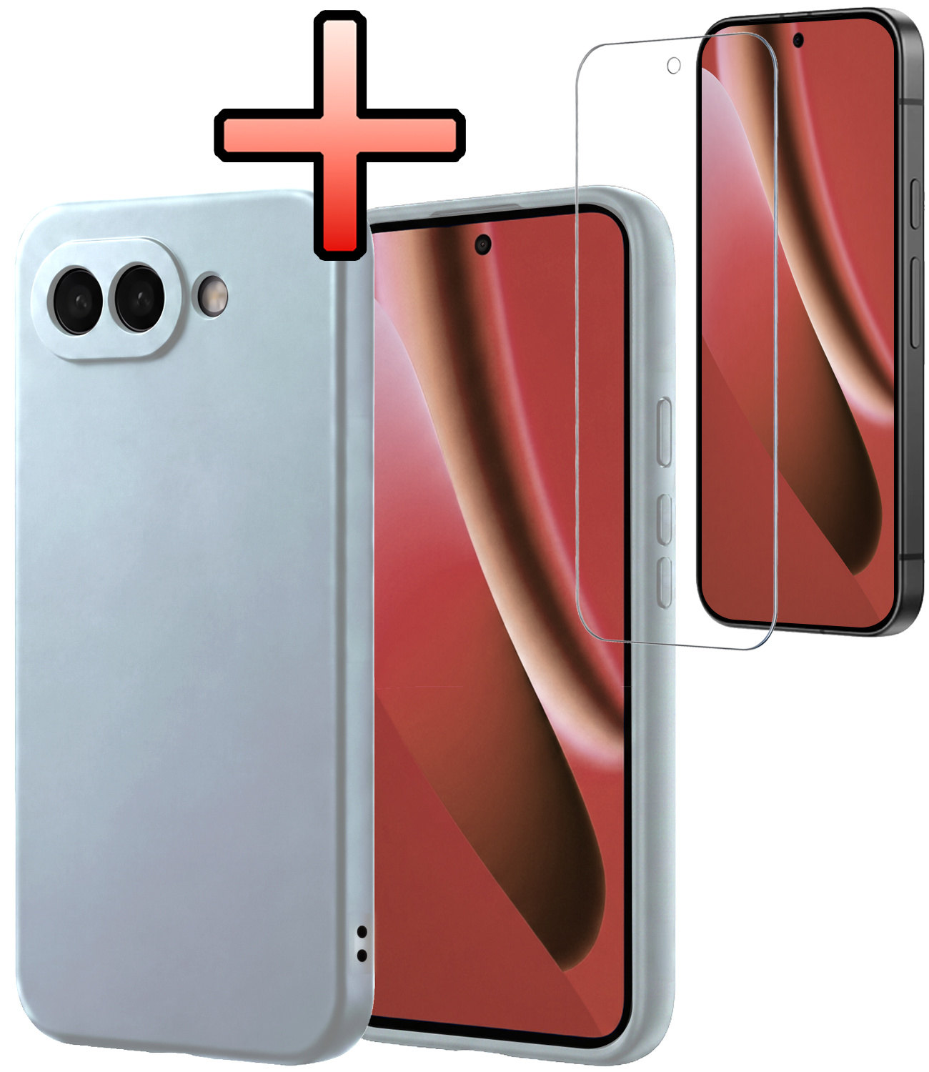 NoXx NoXx Google Pixel 10a Hoesje Siliconen Met Screenprotector - Lichtblauw