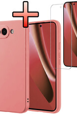 NoXx NoXx Google Pixel 10a Hoesje Siliconen Met Screenprotector - Lichtroze