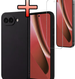 NoXx NoXx Google Pixel 10a Hoesje Siliconen Met Screenprotector - Zwart