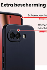 NoXx NoXx Google Pixel 10a Hoesje Siliconen Met 2x Screenprotector - Donkerblauw