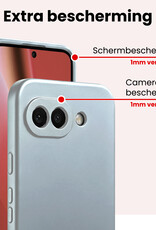 NoXx NoXx Google Pixel 10a Hoesje Siliconen Met 2x Screenprotector - Lichtblauw