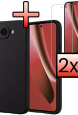 NoXx NoXx Google Pixel 10a Hoesje Siliconen Met 2x Screenprotector - Zwart