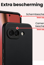 NoXx NoXx Google Pixel 10a Hoesje Siliconen Met 2x Screenprotector - Zwart