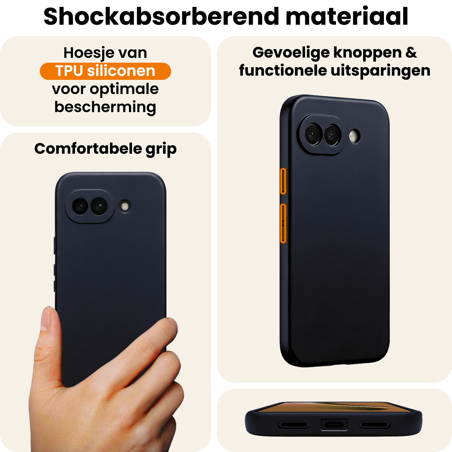 Nomfy Nomfy Google Pixel 10a Hoesje Siliconen - Donkerblauw