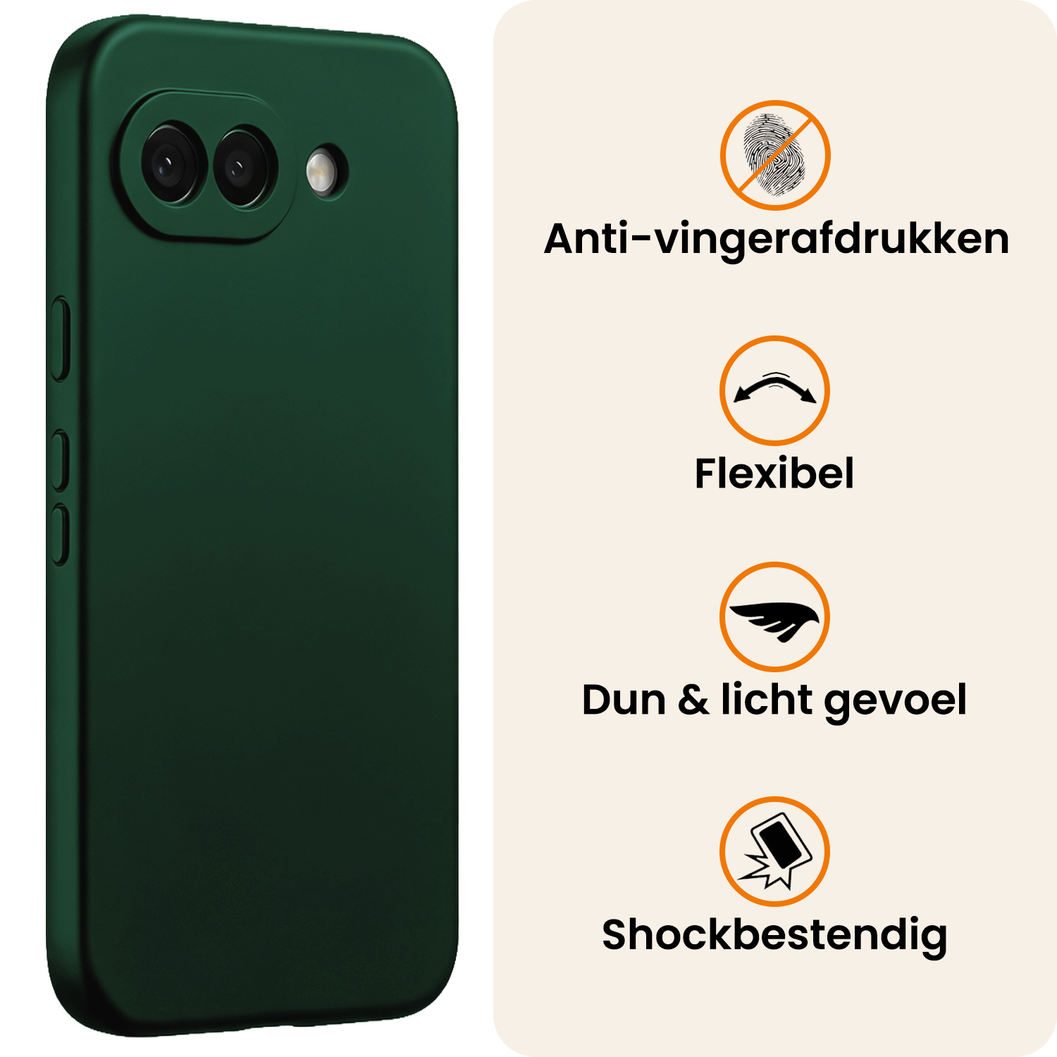 Nomfy Nomfy Google Pixel 10a Hoesje Siliconen - Donkergroen