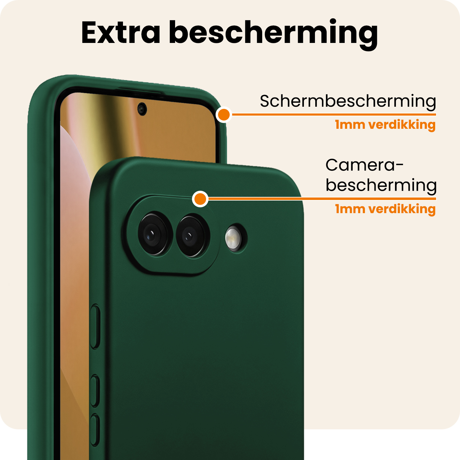 Nomfy Nomfy Google Pixel 10a Hoesje Siliconen - Donkergroen