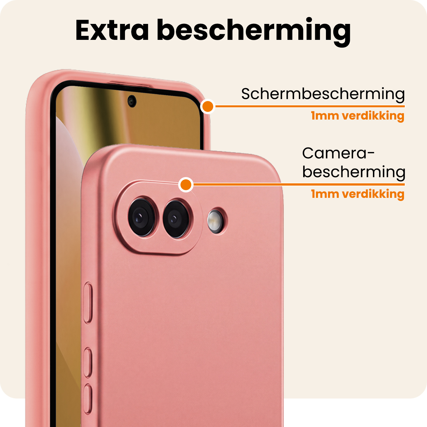 Nomfy Nomfy Google Pixel 10a Hoesje Siliconen - Lichtroze