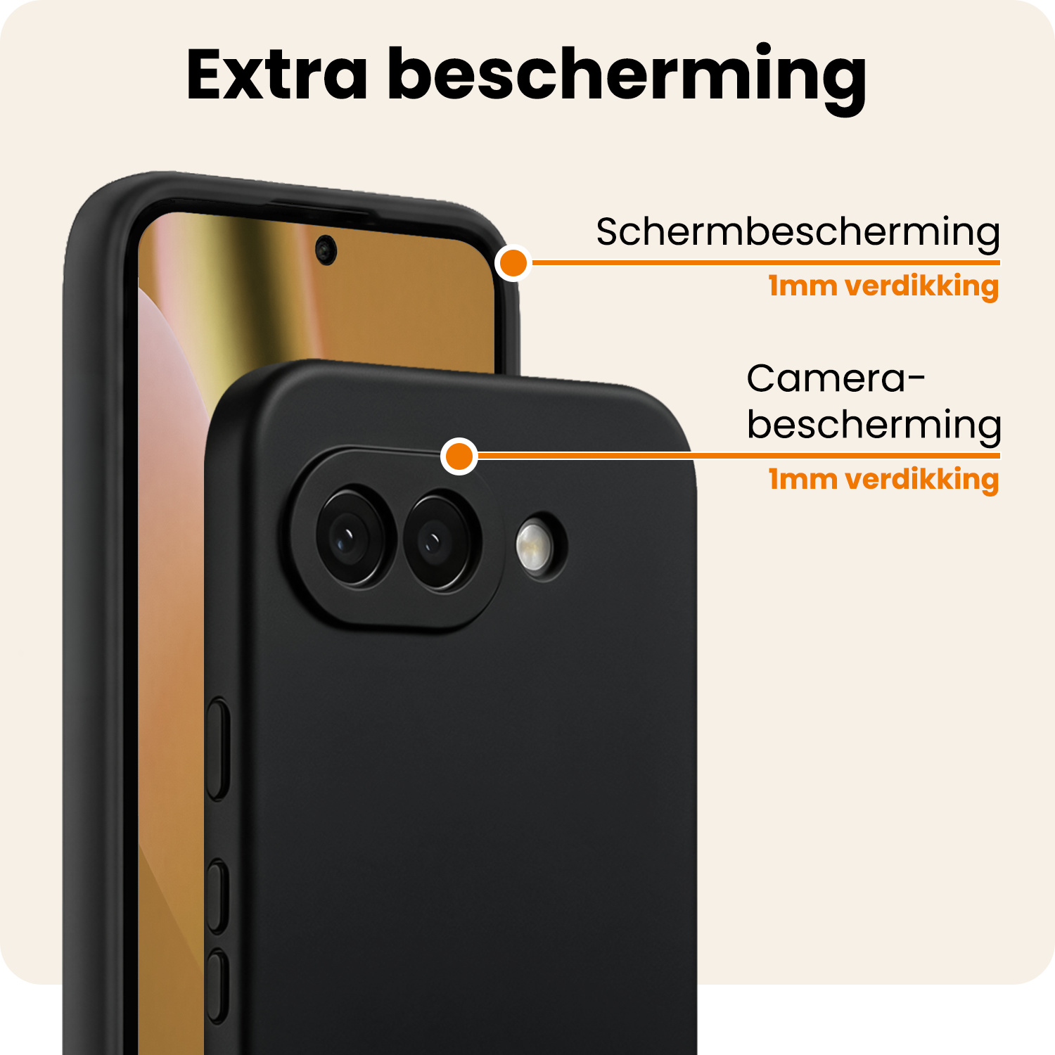 Nomfy Nomfy Google Pixel 10a Hoesje Siliconen - Zwart