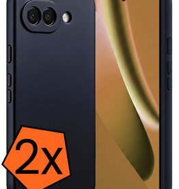 Nomfy Nomfy Google Pixel 10a Hoesje Siliconen - Donkerblauw - 2 PACK