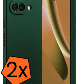 Nomfy Nomfy Google Pixel 10a Hoesje Siliconen - Donkergroen - 2 PACK