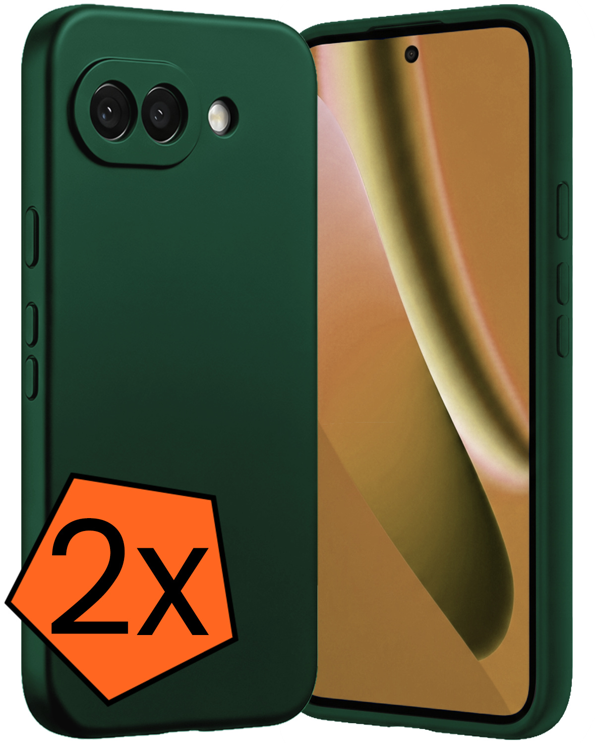 Nomfy Nomfy Google Pixel 10a Hoesje Siliconen - Donkergroen - 2 PACK