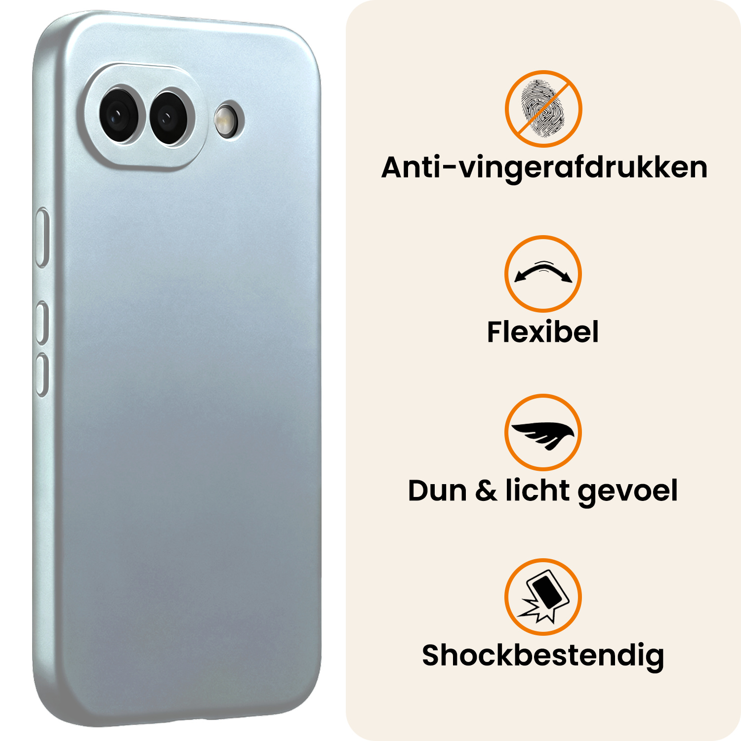 Nomfy Nomfy Google Pixel 10a Hoesje Siliconen - Lichtblauw - 2 PACK