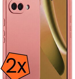 Nomfy Nomfy Google Pixel 10a Hoesje Siliconen - Lichtroze - 2 PACK