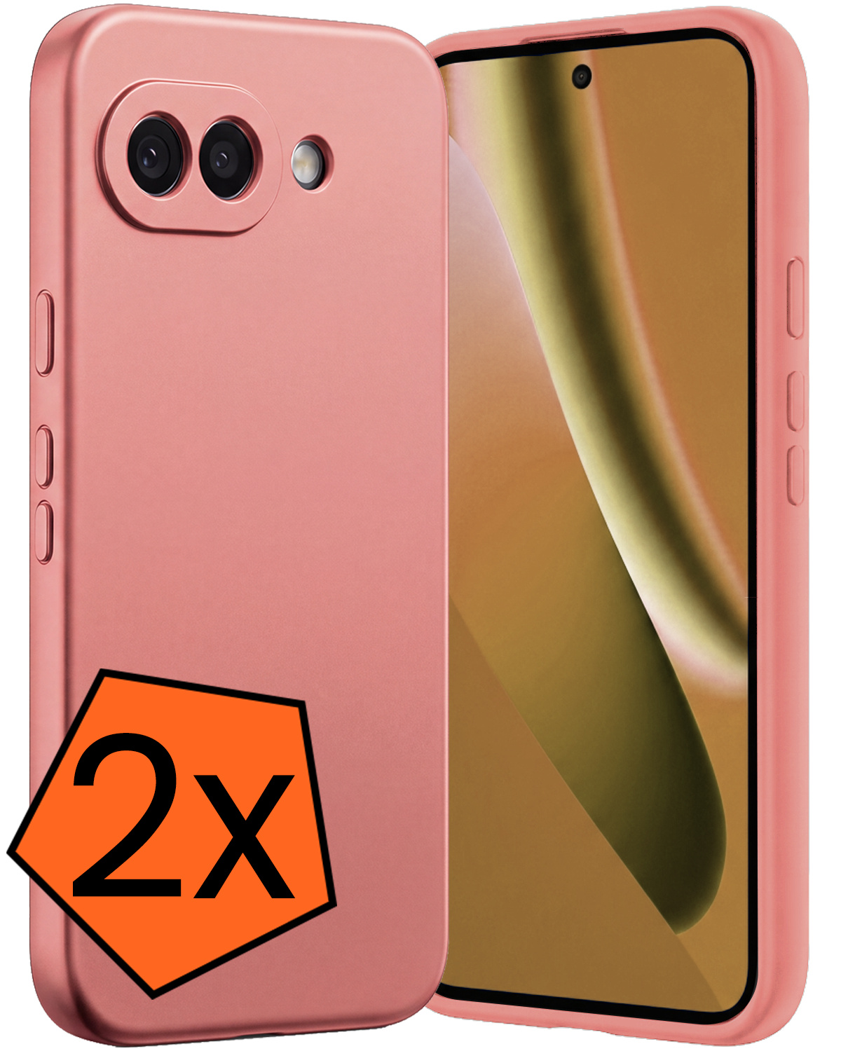 Nomfy Nomfy Google Pixel 10a Hoesje Siliconen - Lichtroze - 2 PACK