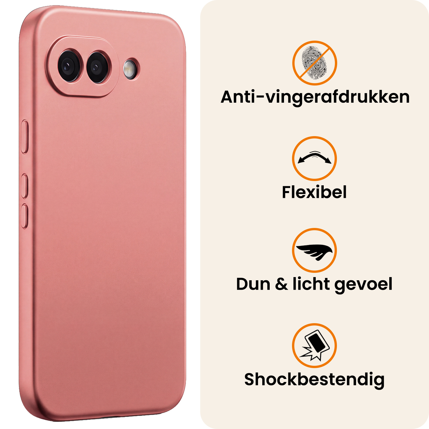 Nomfy Nomfy Google Pixel 10a Hoesje Siliconen - Lichtroze - 2 PACK