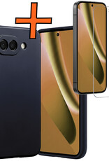 Nomfy Nomfy Google Pixel 10a Hoesje Siliconen Met Screenprotector - Donkerblauw