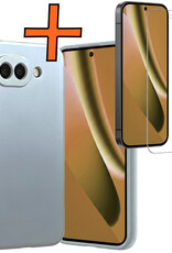 Nomfy Nomfy Google Pixel 10a Hoesje Siliconen Met Screenprotector - Lichtblauw