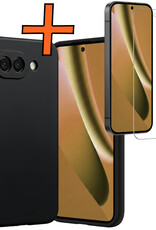 Nomfy Nomfy Google Pixel 10a Hoesje Siliconen Met Screenprotector - Zwart