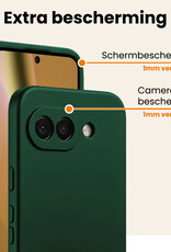 Nomfy Nomfy Google Pixel 10a Hoesje Siliconen Met 2x Screenprotector - Donkergroen