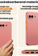 Nomfy Nomfy Google Pixel 10a Hoesje Siliconen Met 2x Screenprotector - Lichtroze