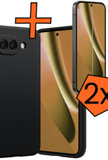 Nomfy Nomfy Google Pixel 10a Hoesje Siliconen Met 2x Screenprotector - Zwart