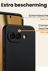 Nomfy Nomfy Google Pixel 10a Hoesje Siliconen Met 2x Screenprotector - Zwart