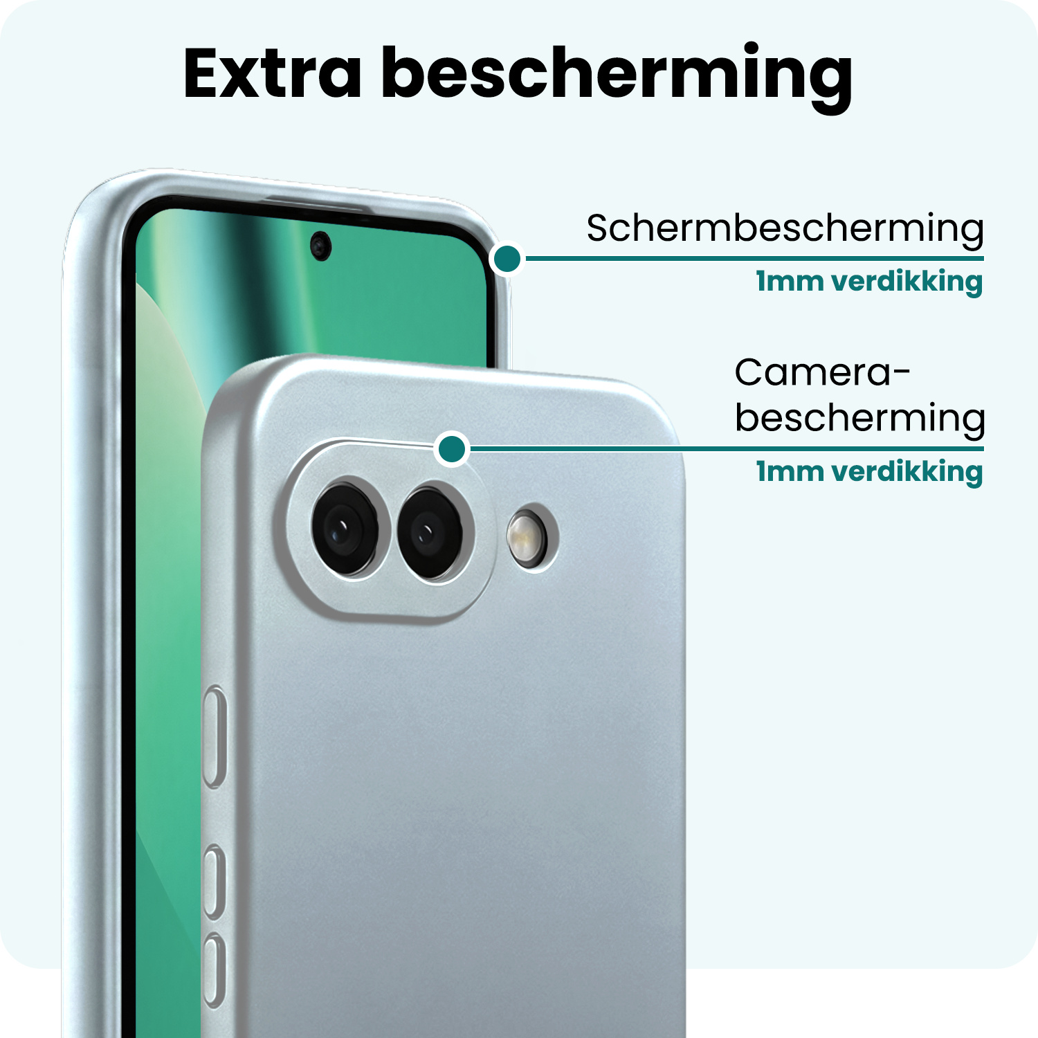 Forterra Forterra Google Pixel 10a Hoesje Siliconen - Lichtblauw