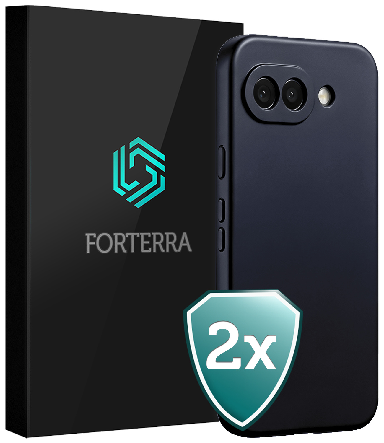 Forterra Forterra Google Pixel 10a Hoesje Siliconen - Donkerblauw - 2 PACK