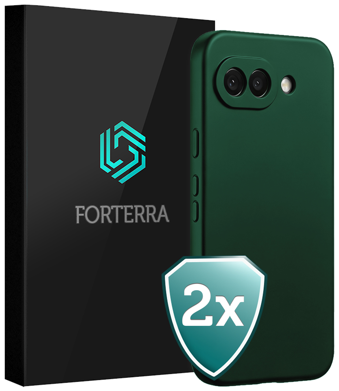 Forterra Forterra Google Pixel 10a Hoesje Siliconen - Donkergroen - 2 PACK