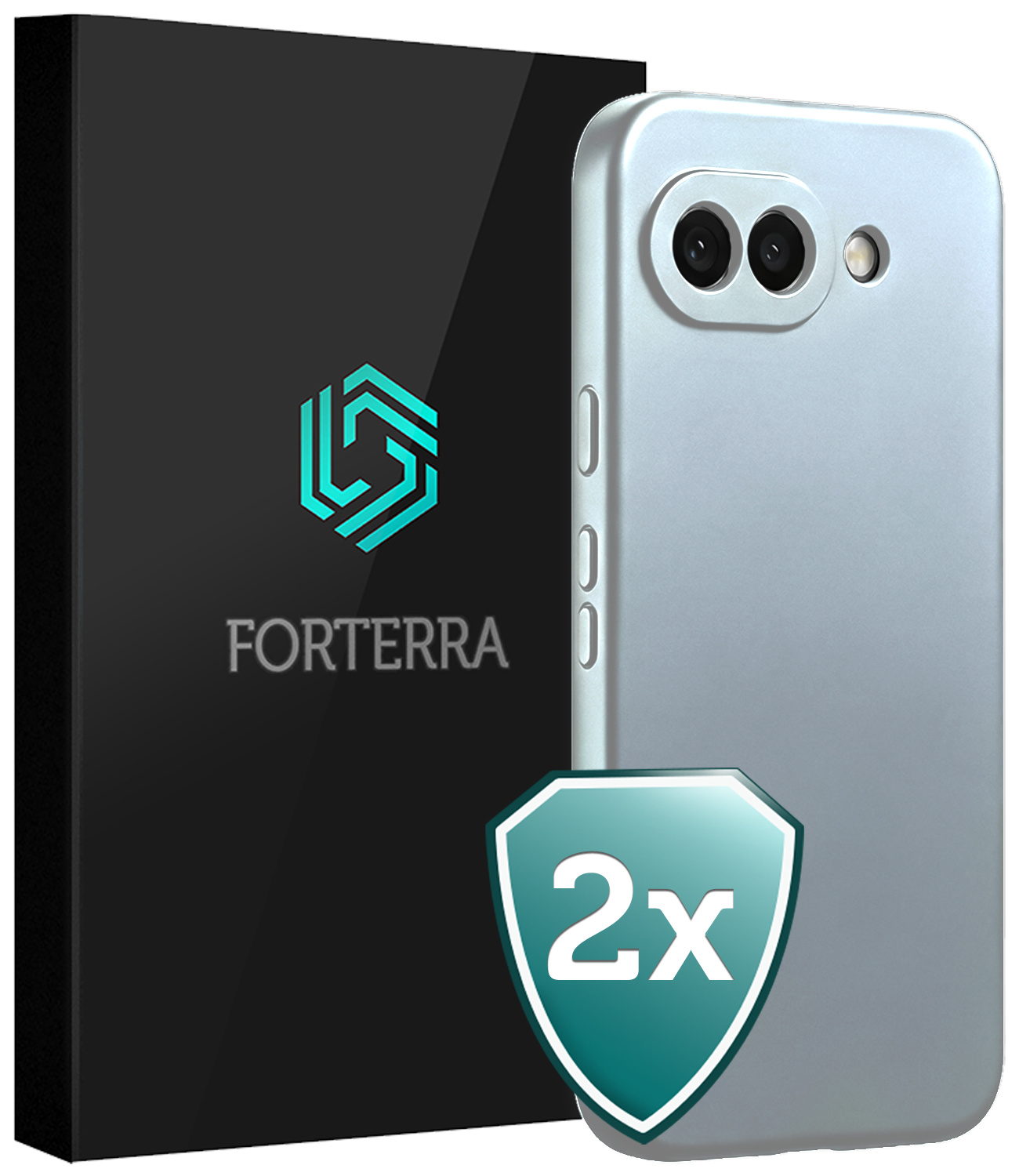 Forterra Forterra Google Pixel 10a Hoesje Siliconen - Lichtblauw - 2 PACK