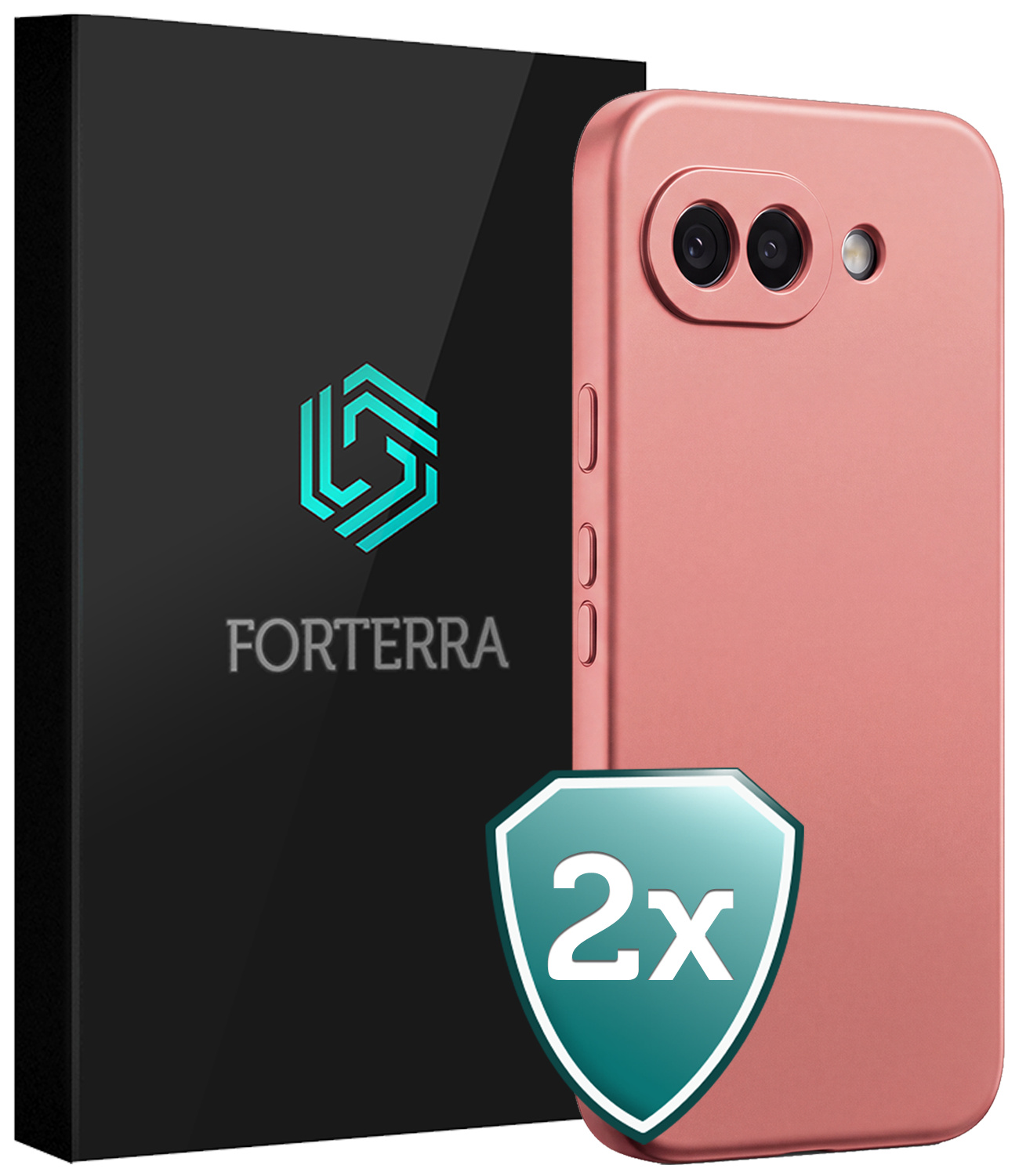 Forterra Forterra Google Pixel 10a Hoesje Siliconen - Lichtroze - 2 PACK