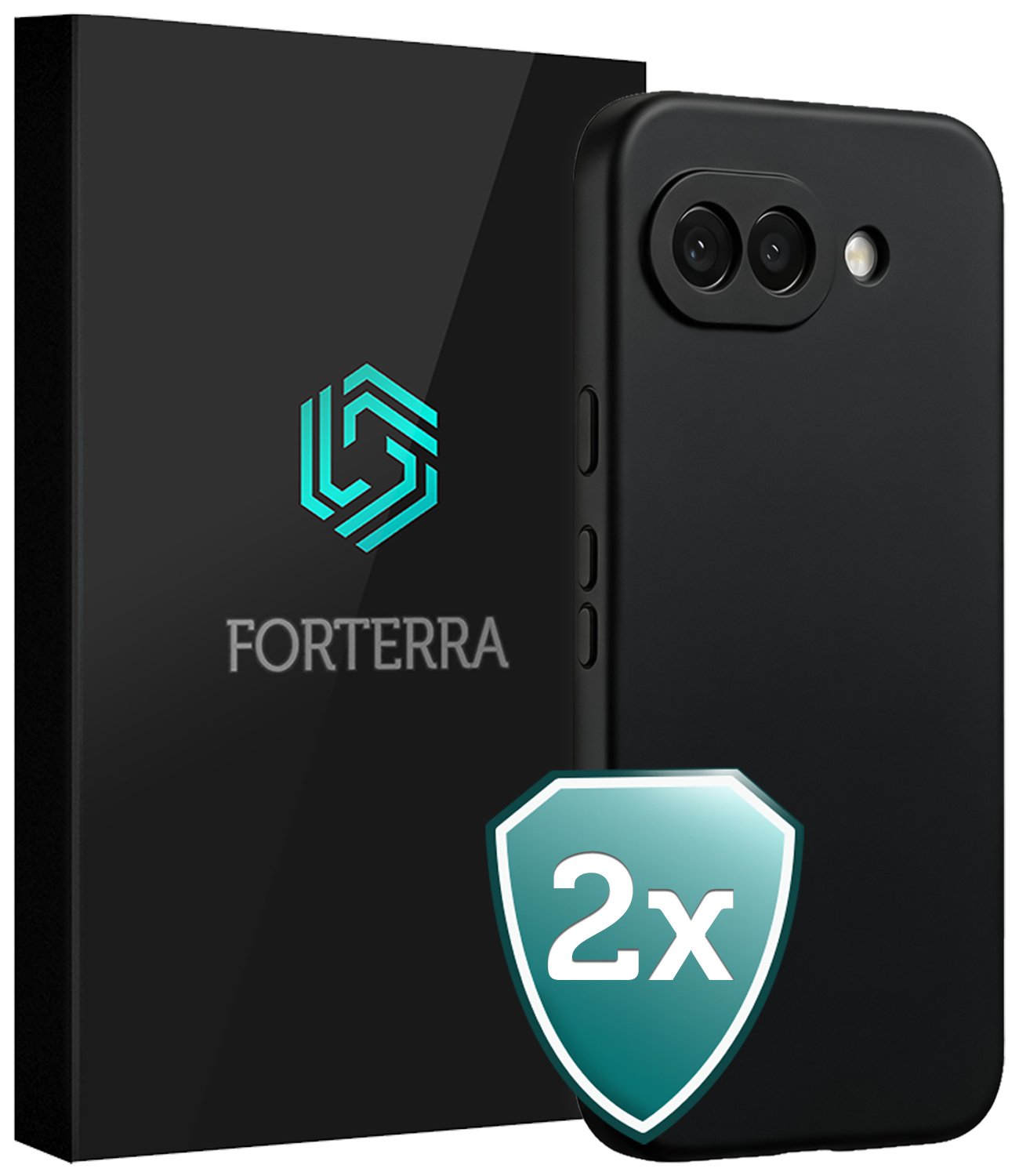 Forterra Forterra Google Pixel 10a Hoesje Siliconen - Zwart - 2 PACK