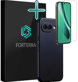 Forterra Forterra Google Pixel 10a Hoesje Siliconen Met Screenprotector - Donkerblauw