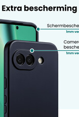 Forterra Forterra Google Pixel 10a Hoesje Siliconen Met Screenprotector - Donkerblauw