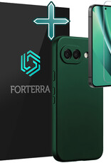 Forterra Forterra Google Pixel 10a Hoesje Siliconen Met Screenprotector - Donkergroen