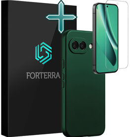 Forterra Forterra Google Pixel 10a Hoesje Siliconen Met Screenprotector - Donkergroen