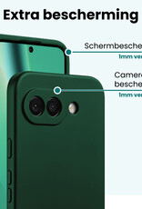 Forterra Forterra Google Pixel 10a Hoesje Siliconen Met Screenprotector - Donkergroen