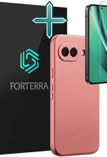Forterra Forterra Google Pixel 10a Hoesje Siliconen Met Screenprotector - Lichtroze