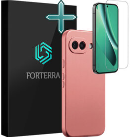 Forterra Forterra Google Pixel 10a Hoesje Siliconen Met Screenprotector - Lichtroze
