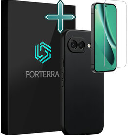 Forterra Forterra Google Pixel 10a Hoesje Siliconen Met Screenprotector - Zwart