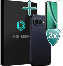 Forterra Forterra Google Pixel 10a Hoesje Siliconen Met 2x Screenprotector - Donkerblauw